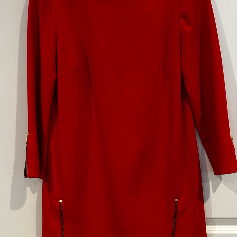 J. Crew Bold Red Long Sleeve Dress